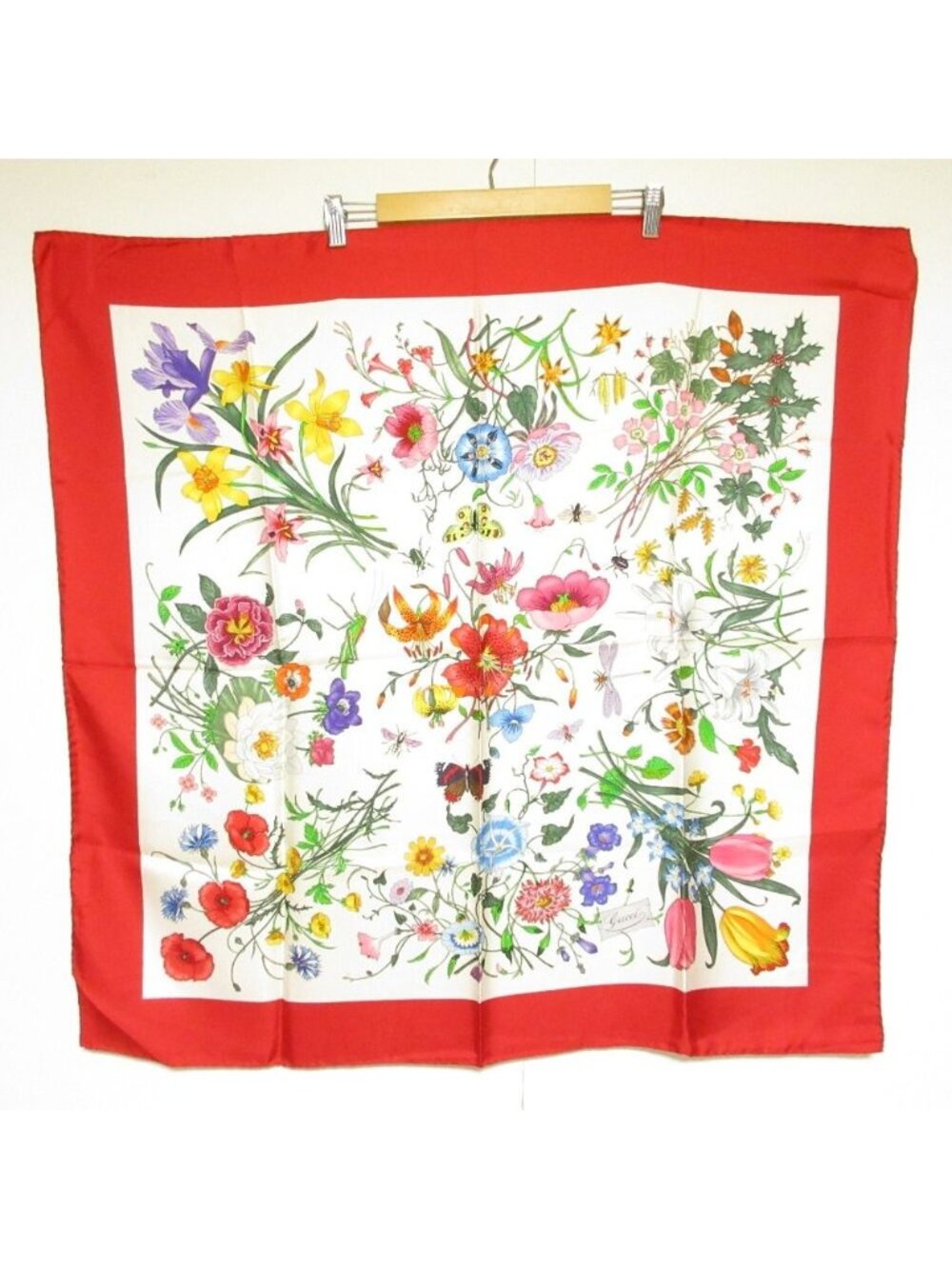 Gucci Flora Print Flower Silk Scarf
